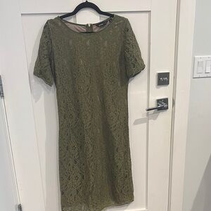 Edge Olive Lace Midi Dress